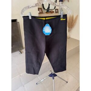 NWT Hot Shapers Neotex Sweat Capri Compression Pants Black Yellow XL